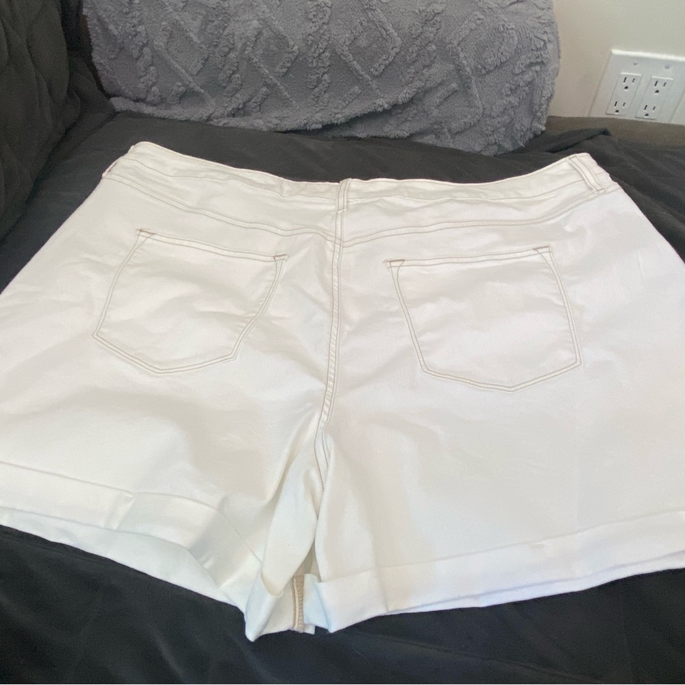 NWT cream denim shorts